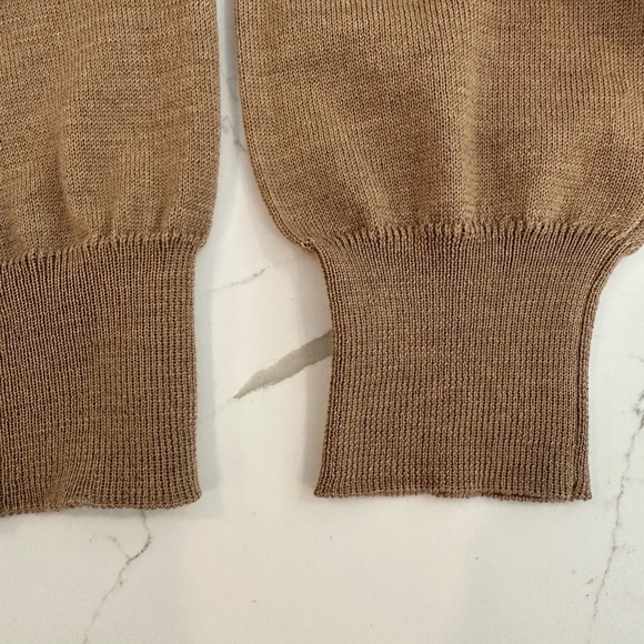 Filoversa 100% Merino Wool Sweater Style Sergei Camel Colour SZ XL Unisex Italy - Picture 3 of 6
